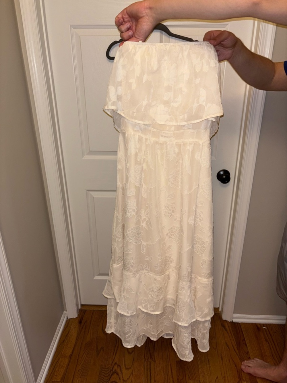 Alannah Hill Cream Strapless Ruffle Dress